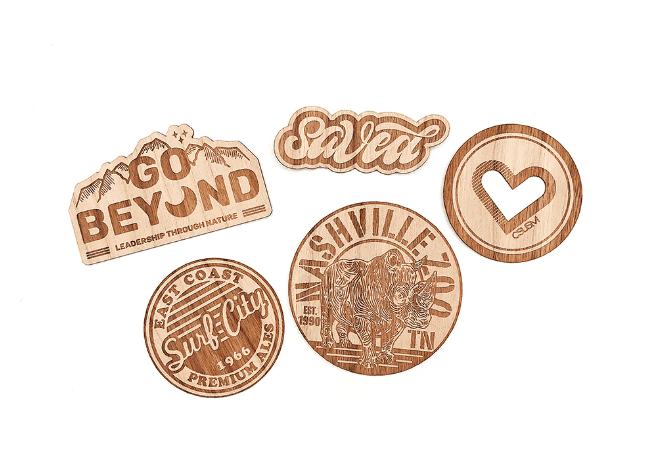 wooden pins stickers